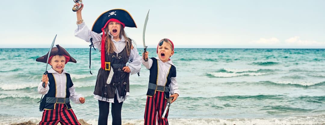 three kids dressed as pirates